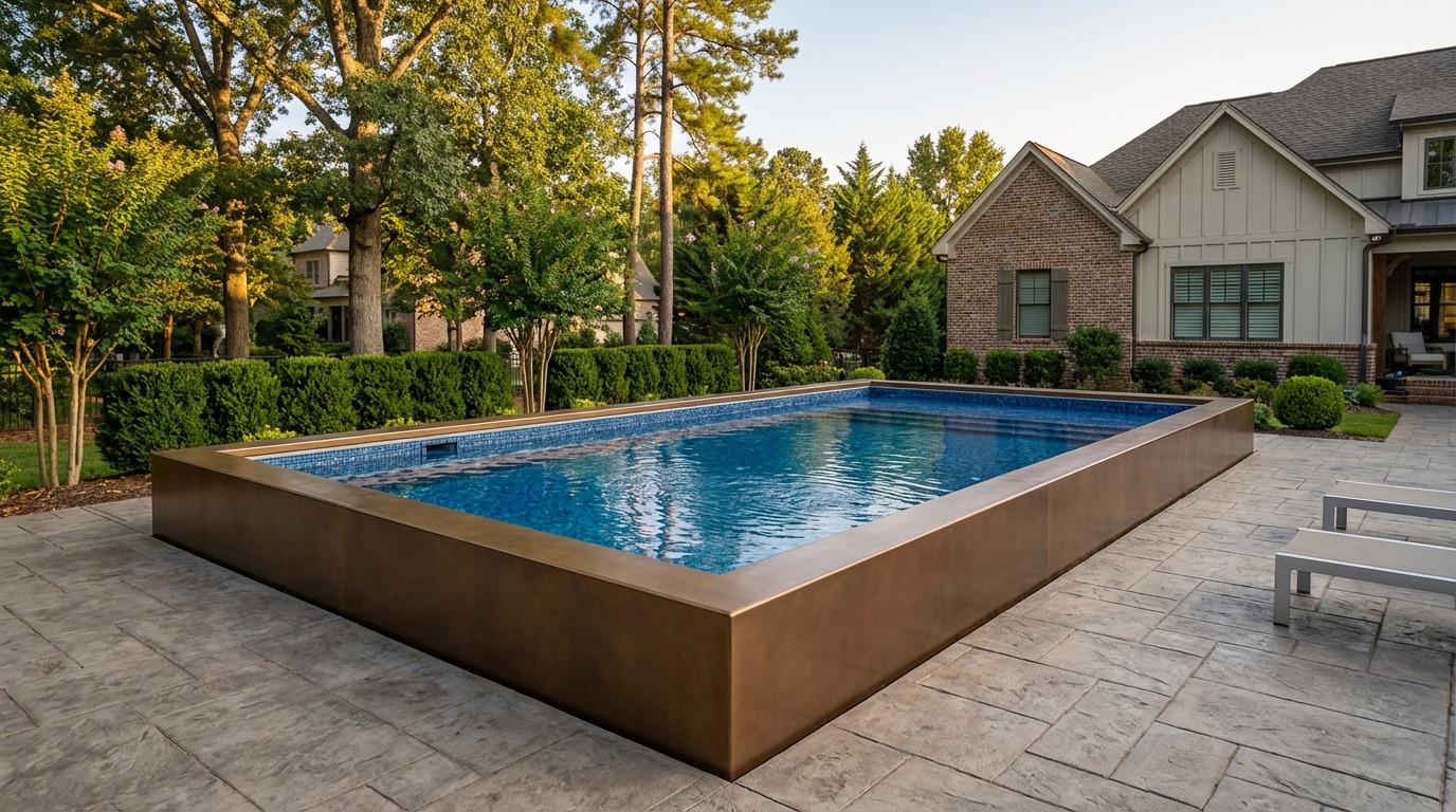 12 x 28 Canyon Bronze Mystic Blue Architectural Pool
