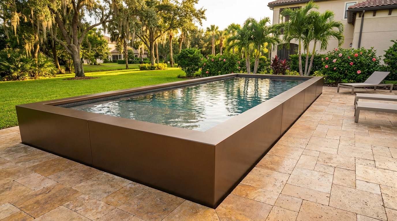 12 x 28 Canyon Bronze Titanium Stone Architectural Pool