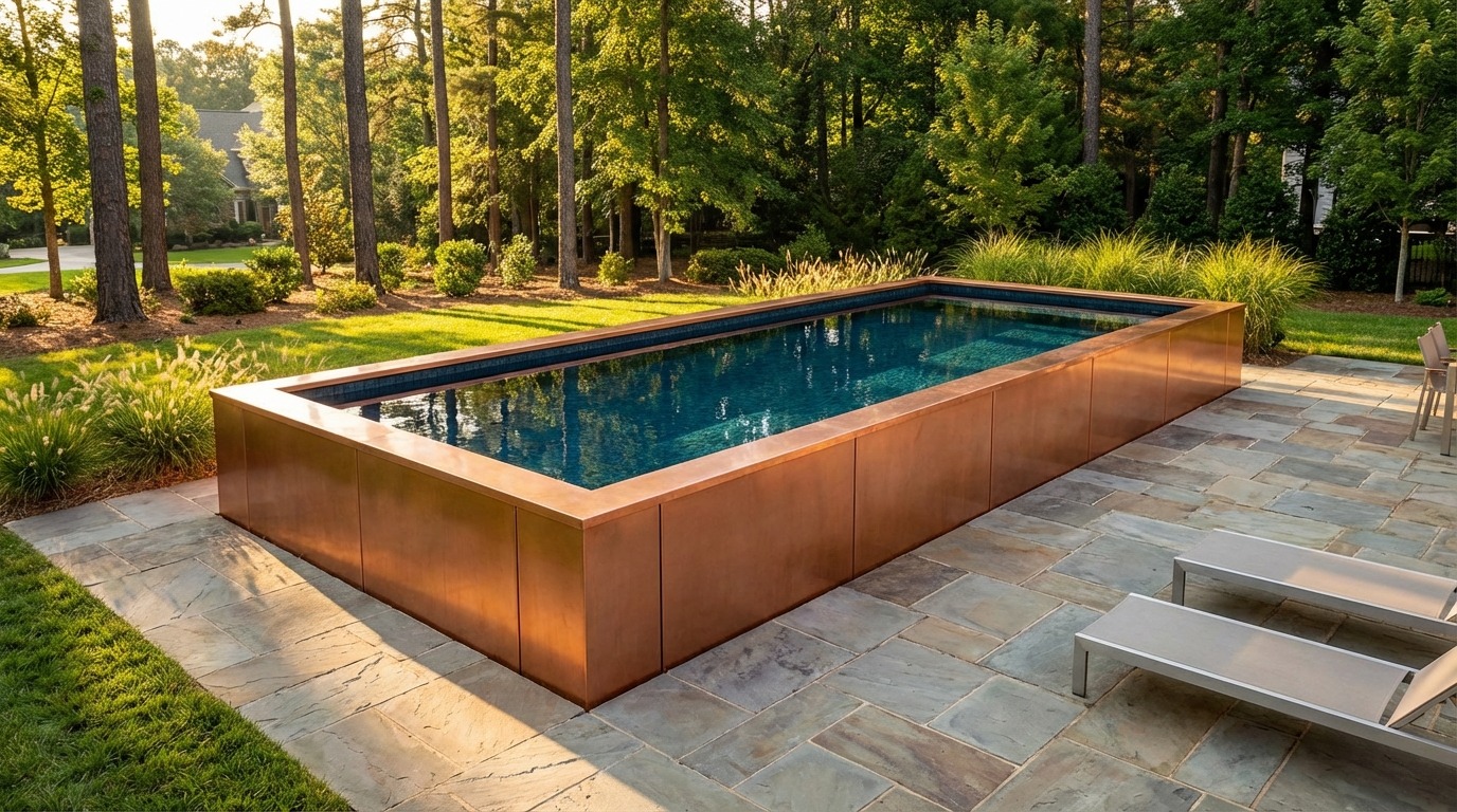 12 x 28 Espresso Copper Black Sapphire Architectural Pool