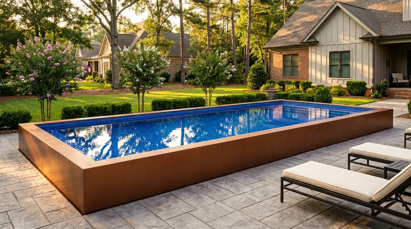 12 x 28 Espresso Copper Blue Matrix Architectural Pool