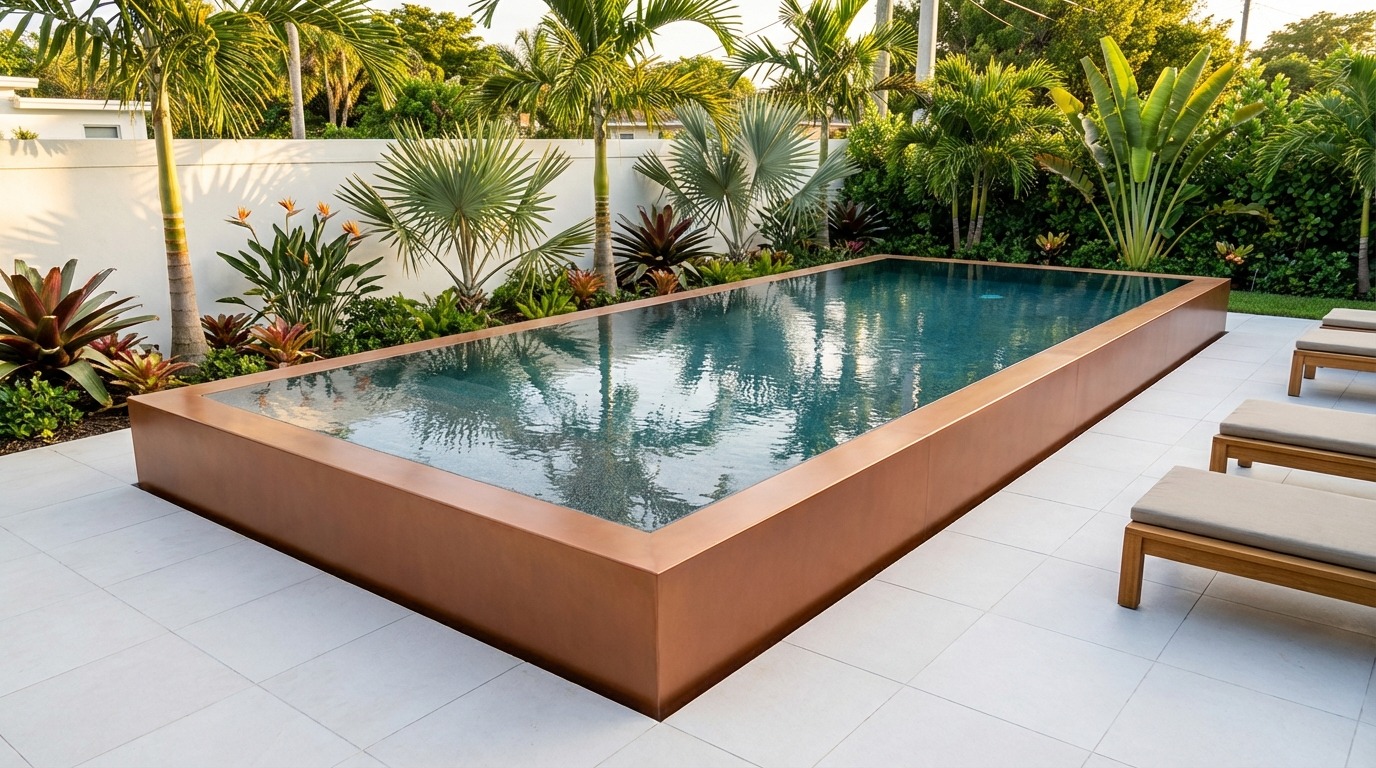 12 x 28 Espresso Copper Titanium Stone Architectural Pool