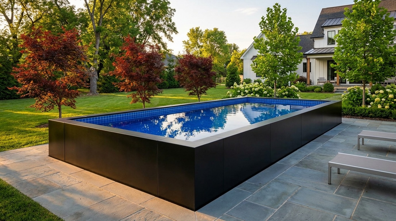 12 x 28 Midnight Black Blue Matrix Architectural Pool