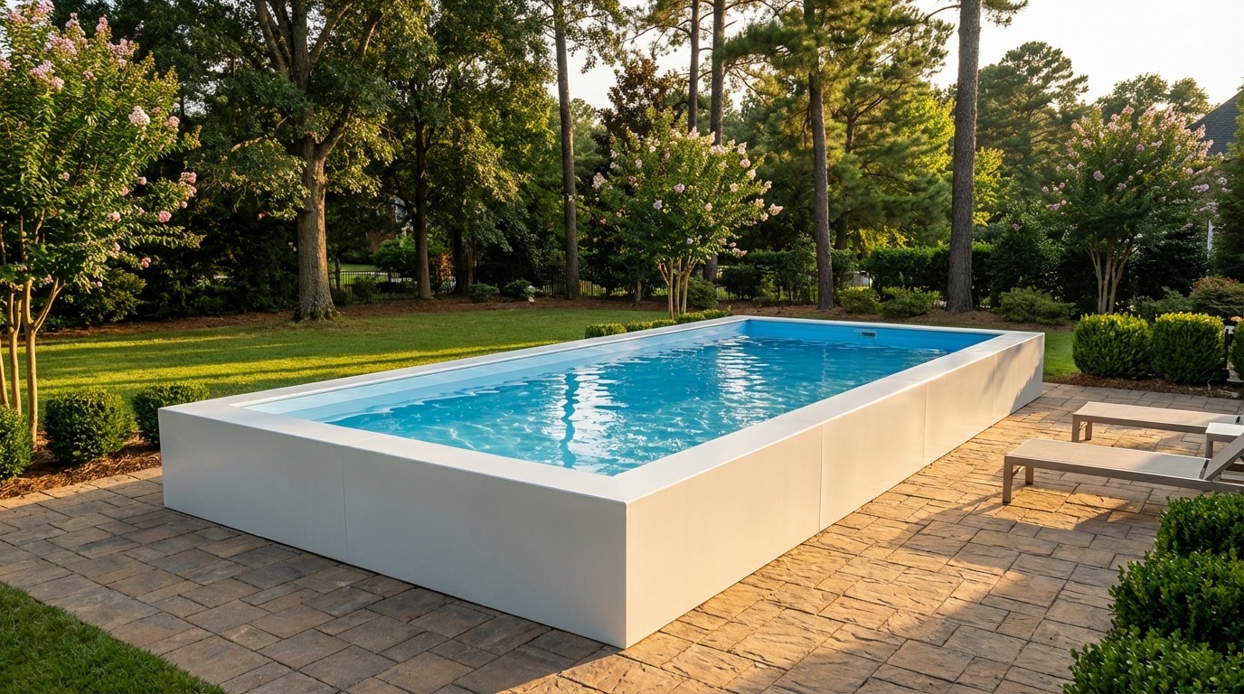 12 x 28 Alpine White Aqua Blue Architectural Pool