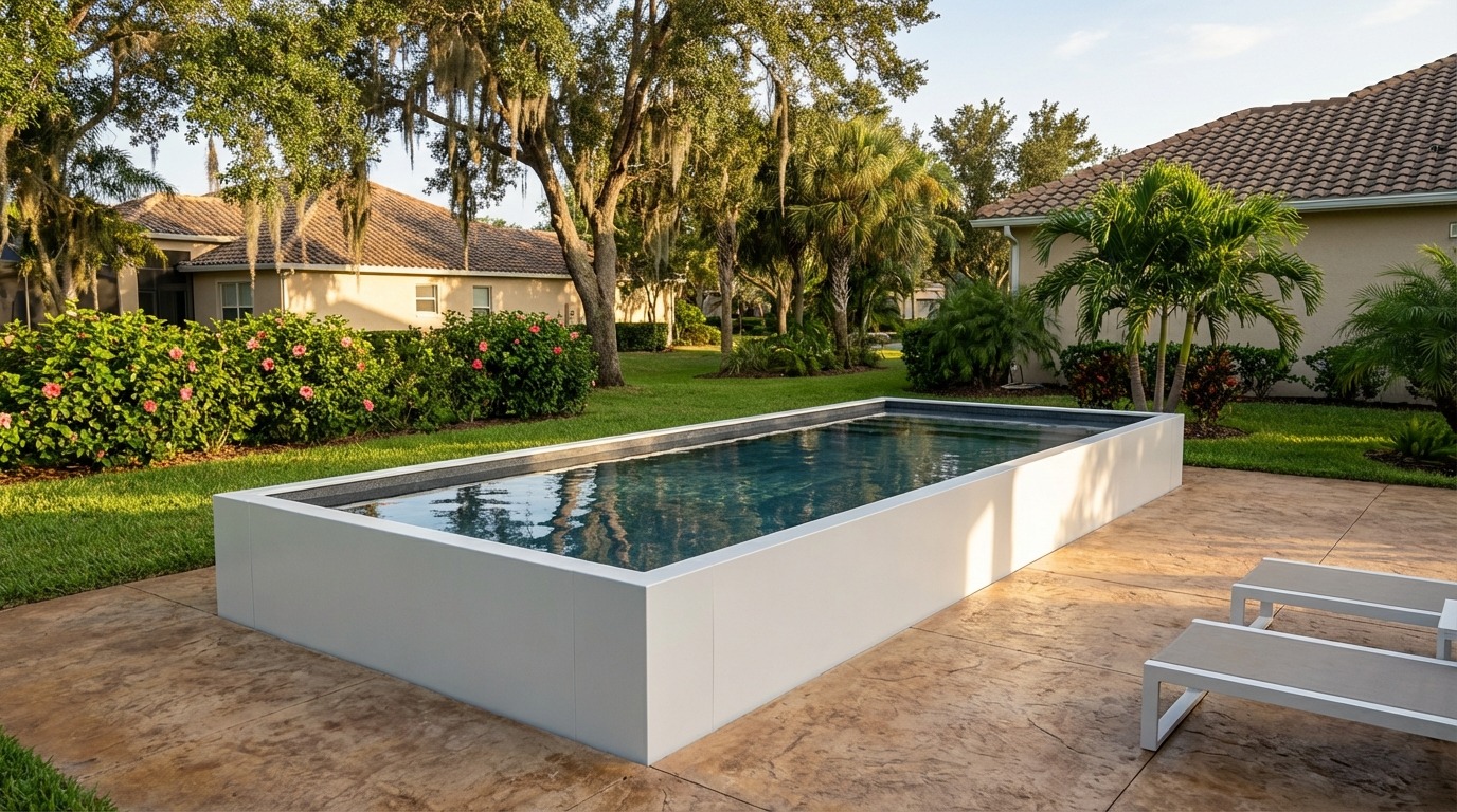 12 x 28 Alpine White Titanium Stone Architectural Pool