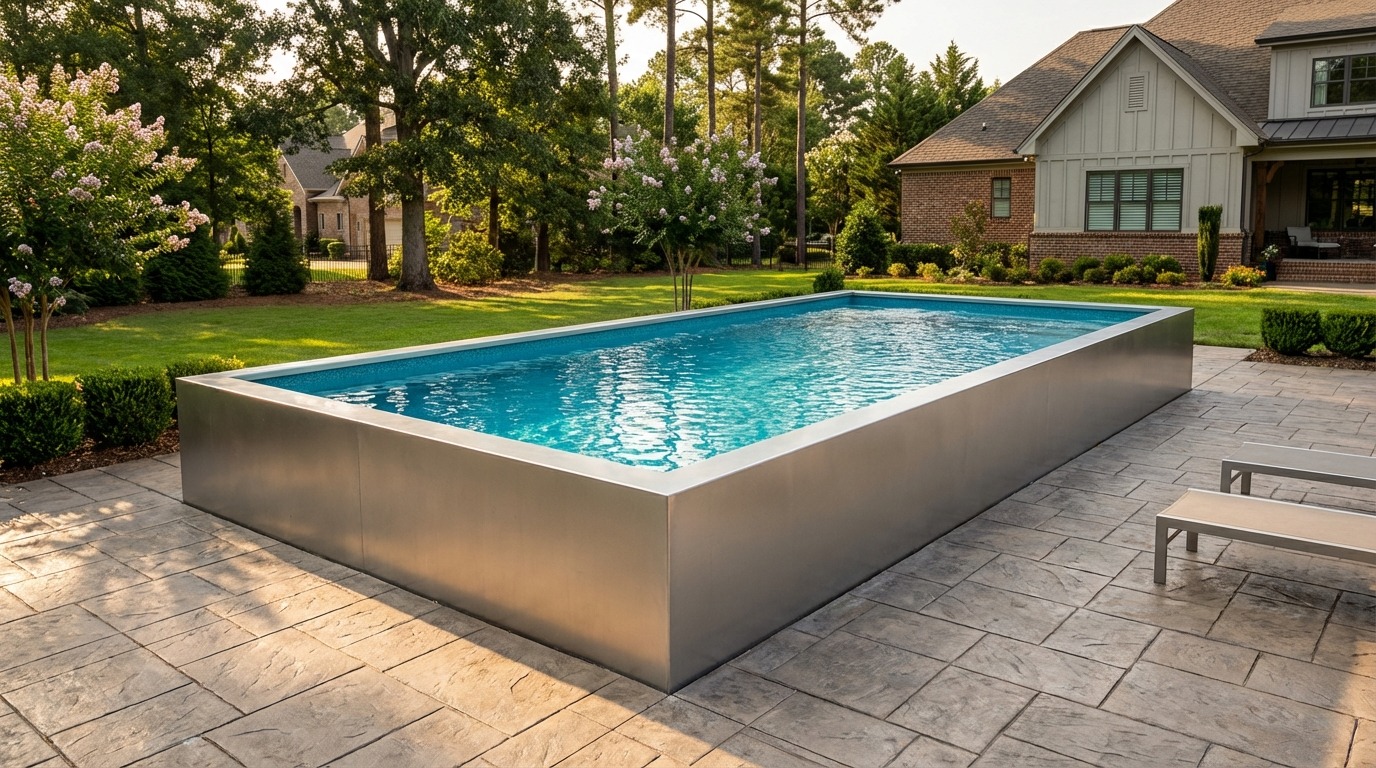 12 x 28 Platinum Silver Blue Topaz Architectural Pool