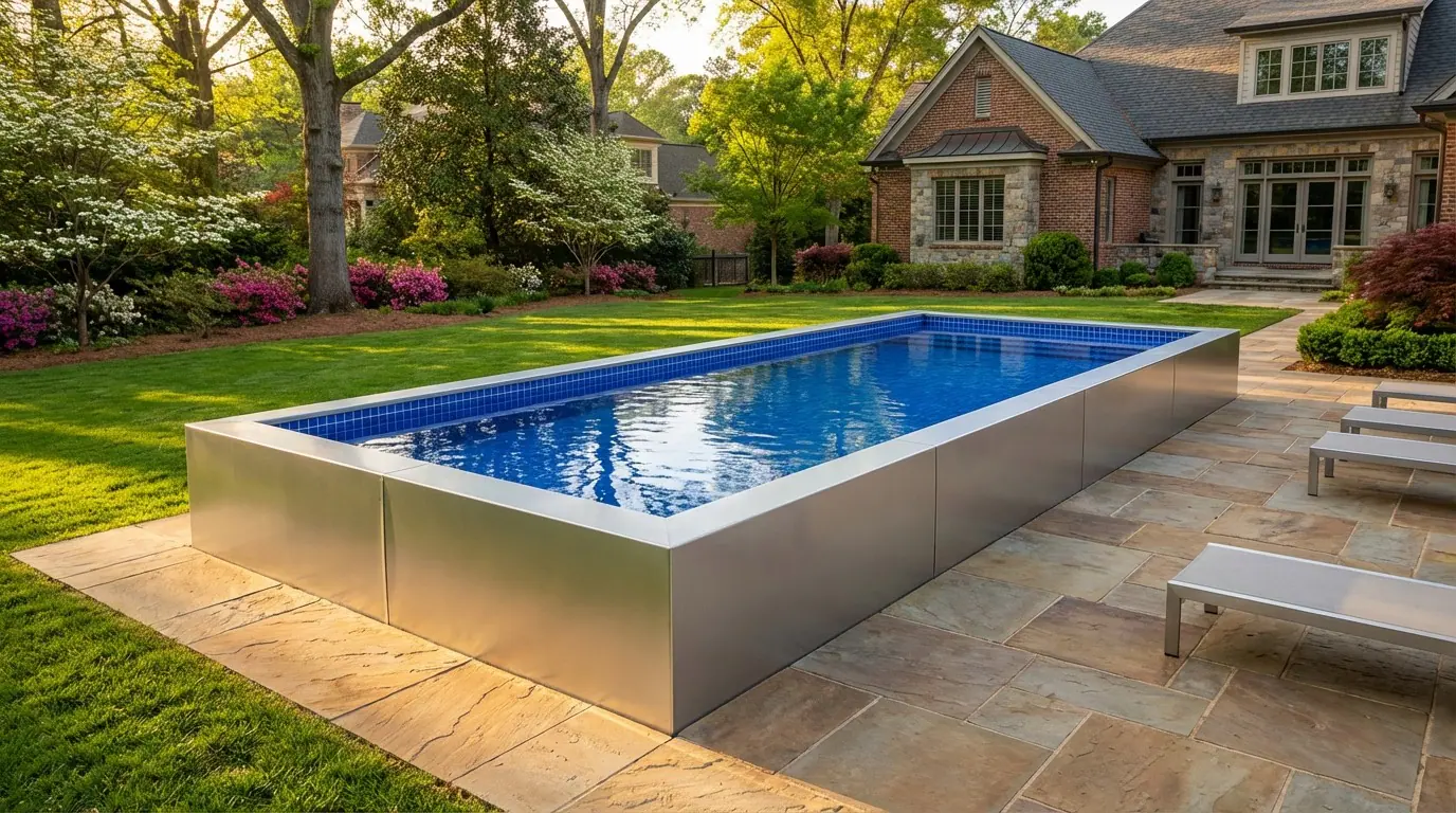 12 x 28 Platinum Silver Blue Matrix Architectural Pool