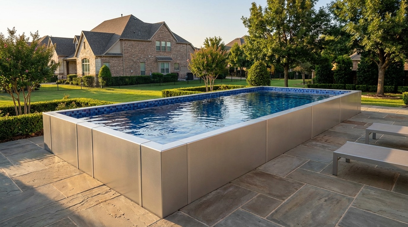 12 x 28 Platinum Silver Mystic Blue Architectural Pool