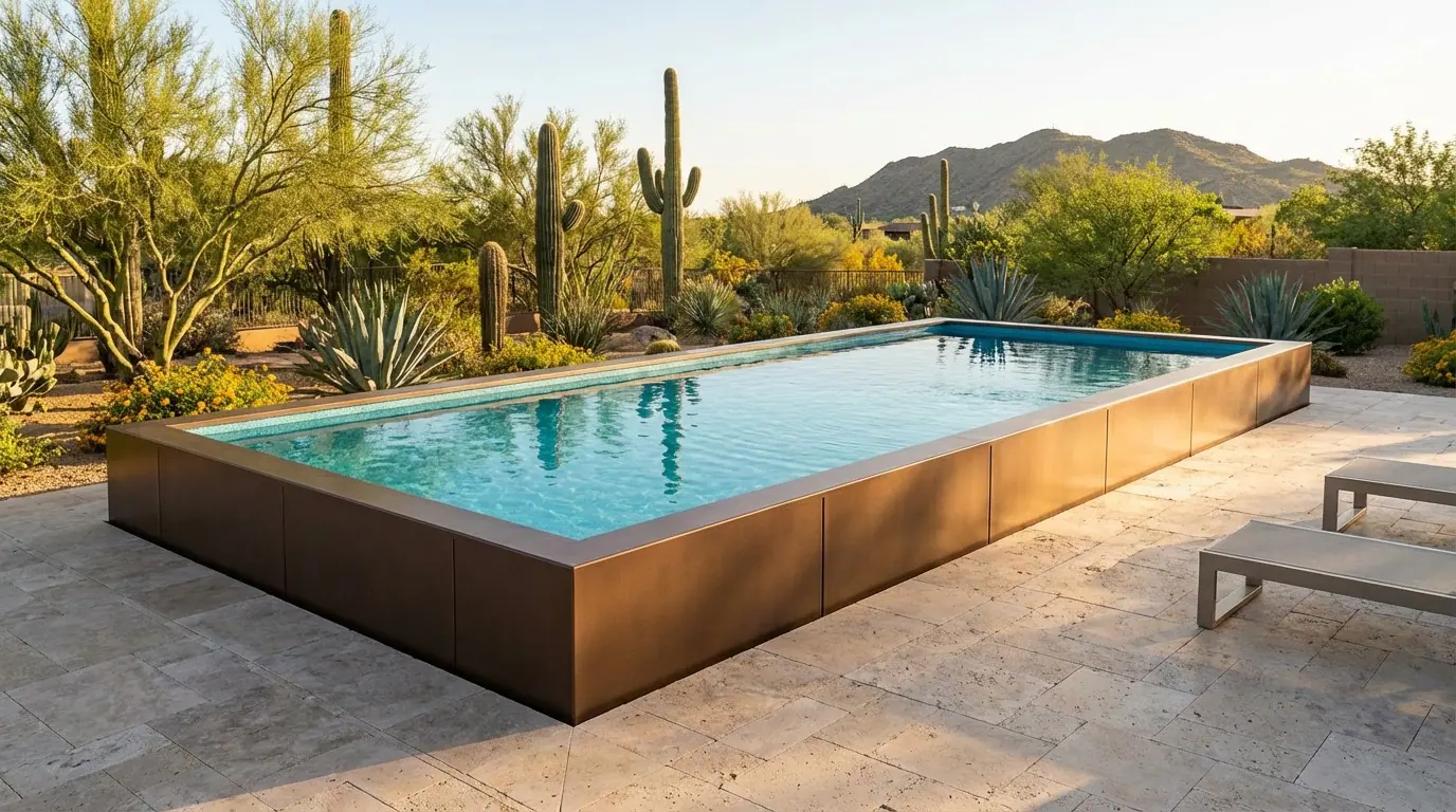 12 x 32 Canyon Bronze Blue Topaz Architectural Pool