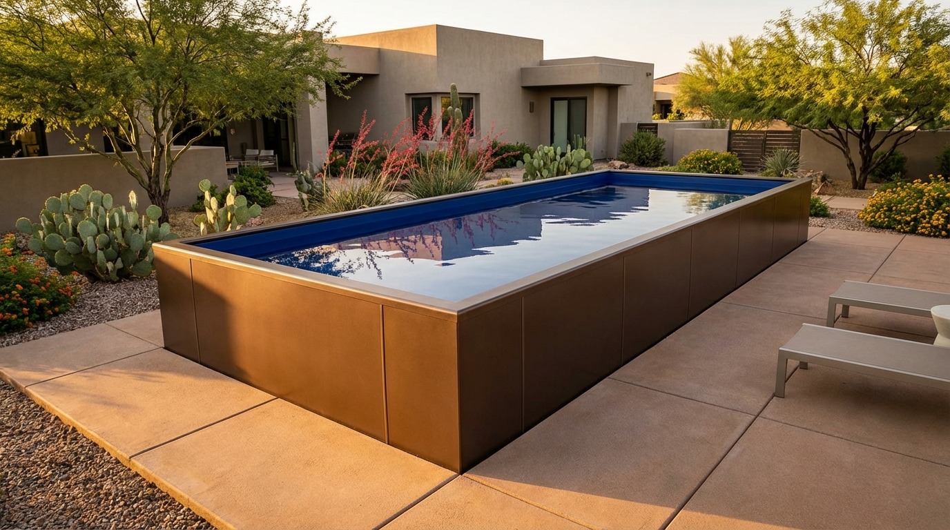 12 x 32 Canyon Bronze Deep Sea Blue Architectural Pool