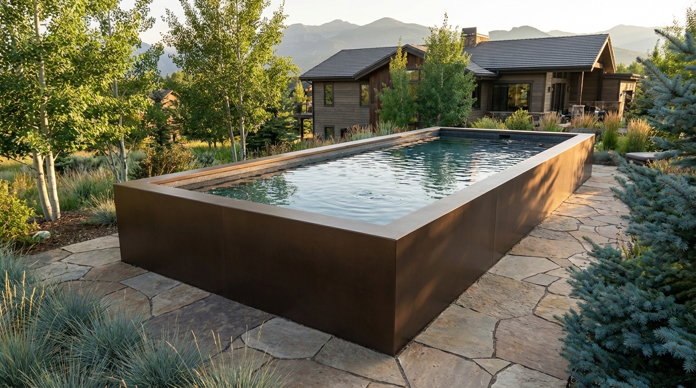 12 x 32 Canyon Bronze Titanium Stone Architectural Pool