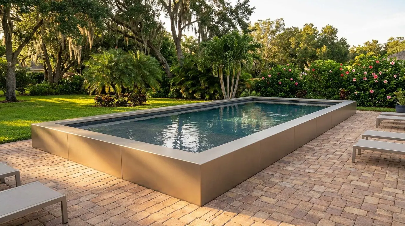 12 x 32 Champagne Mist Titanium Stone Architectural Pool