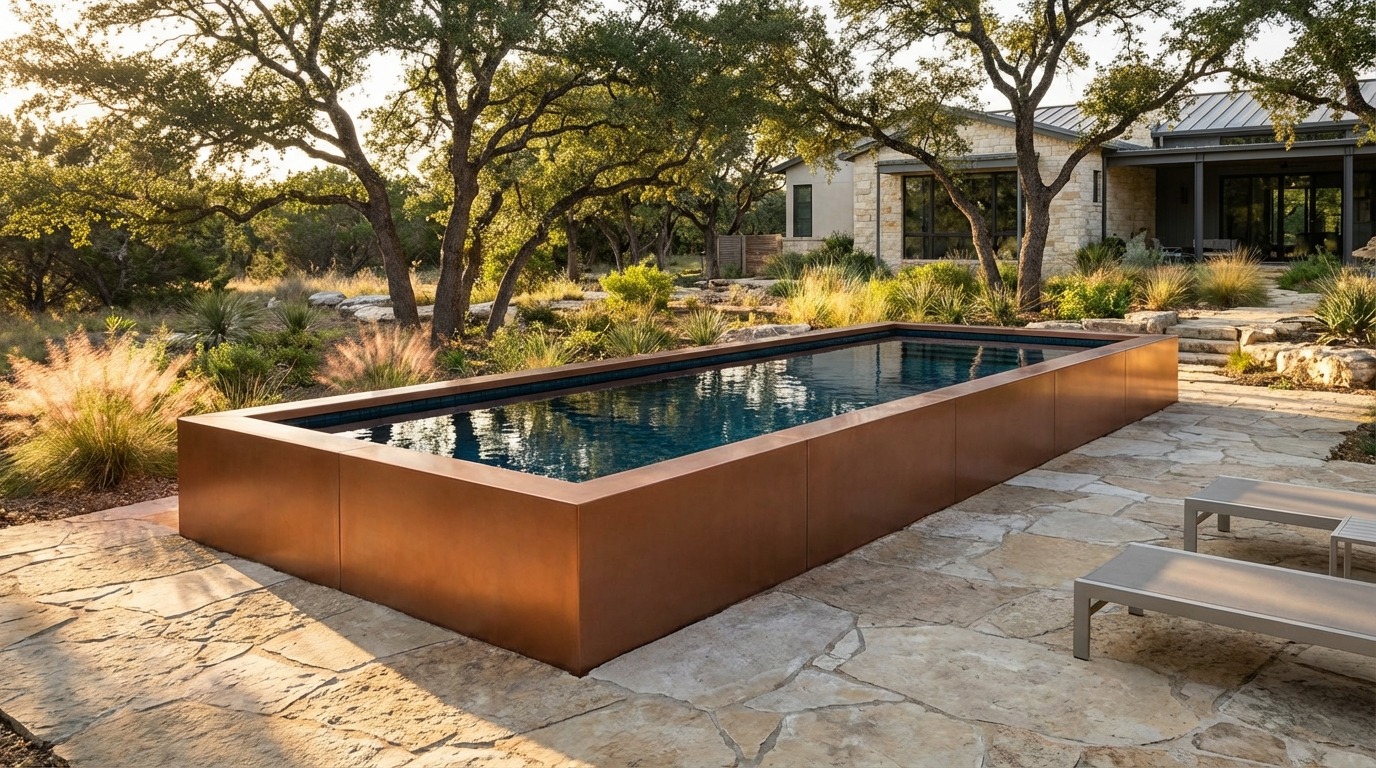 12 x 32 Espresso Copper Black Sapphire Architectural Pool