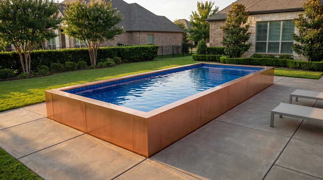 12 x 32 Espresso Copper Blue Matrix Architectural Pool