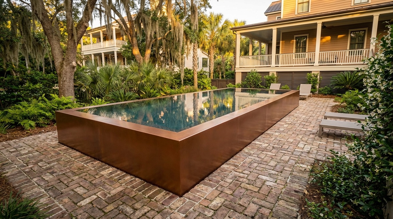 12 x 32 Espresso Copper Titanium Stone Architectural Pool
