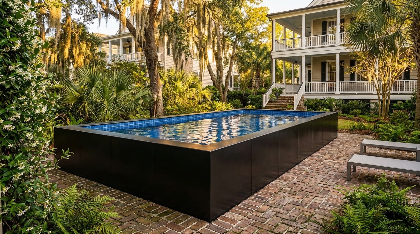 12 x 32 Midnight Black Blue Matrix Architectural Pool