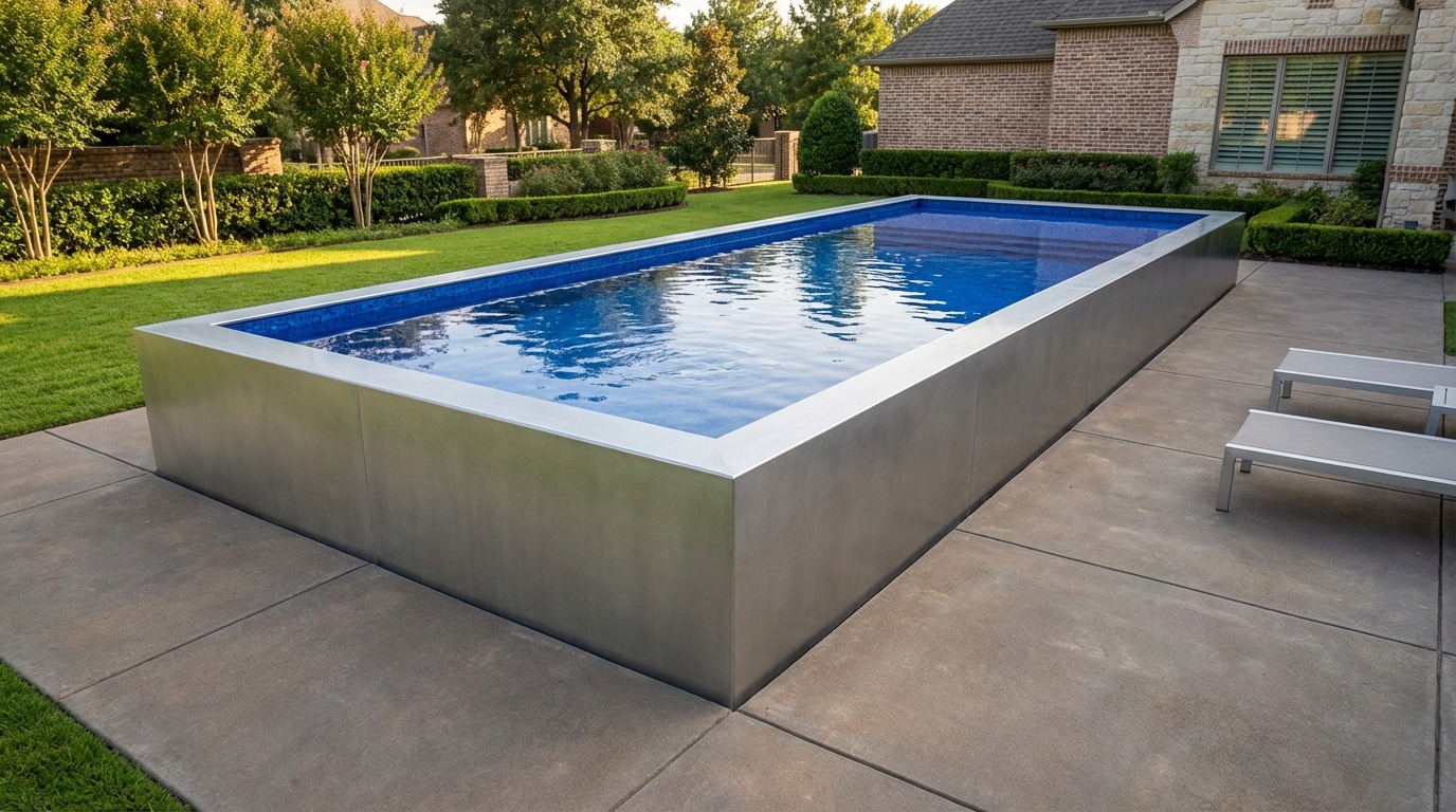 12 x 32 Platinum Silver Blue Matrix Architectural Pool