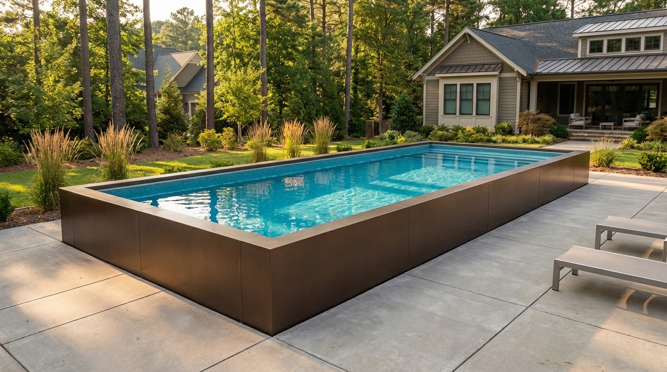 12 x 36 Canyon Bronze Blue Topaz Architectural Pool