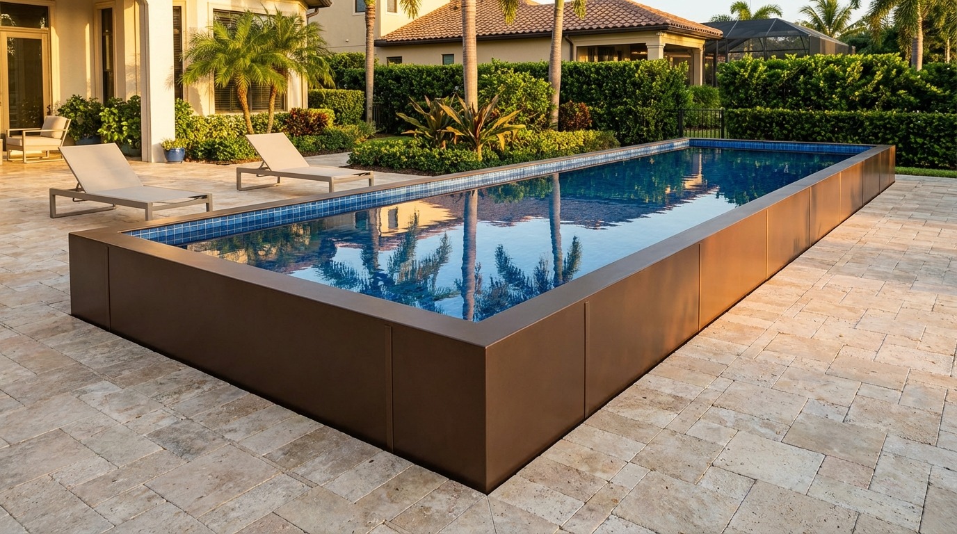 12 x 36 Canyon Bronze Blue Matrix Architectural Pool