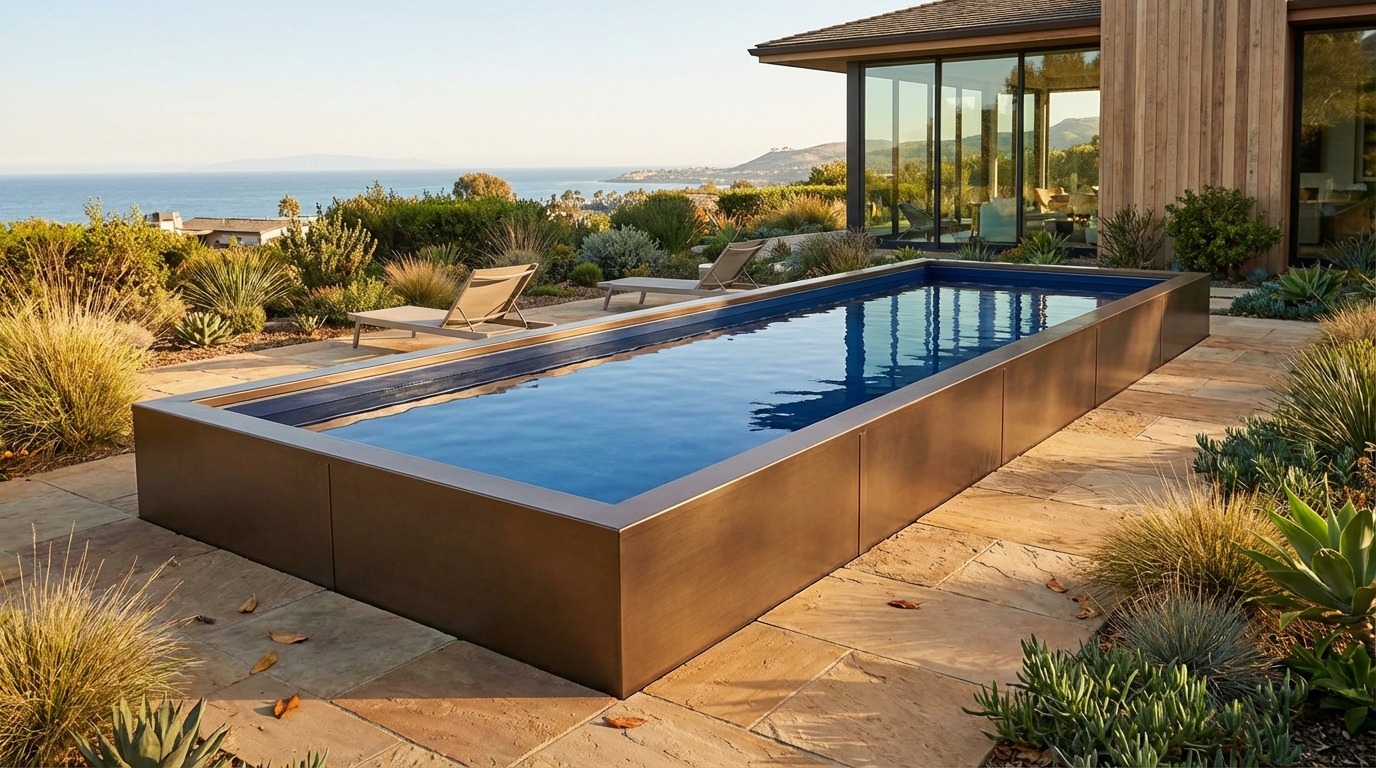 12 x 36 Canyon Bronze Deep Sea Blue Architectural Pool
