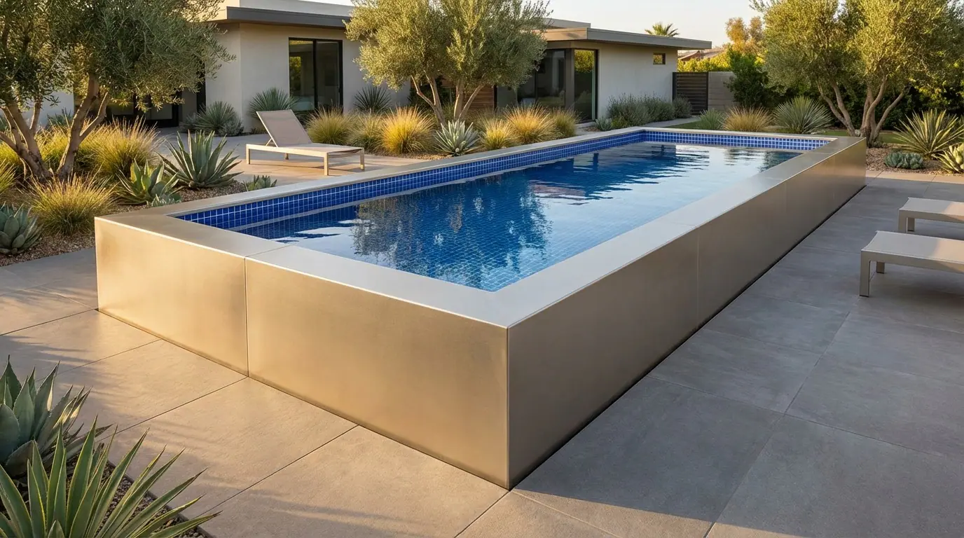 12 x 36 Champagne Mist Blue Matrix Architectural Pool