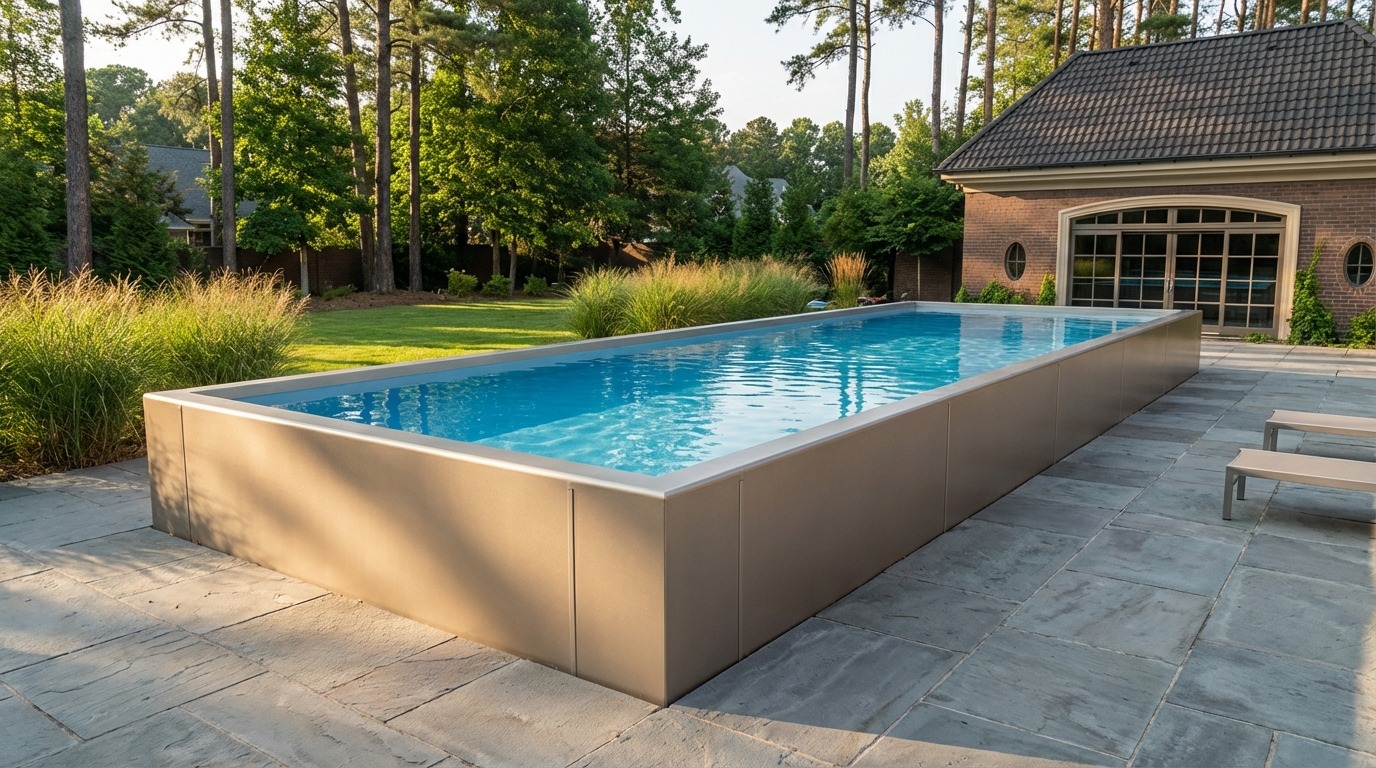 12 x 36 Champagne Mist Aqua Blue Architectural Pool