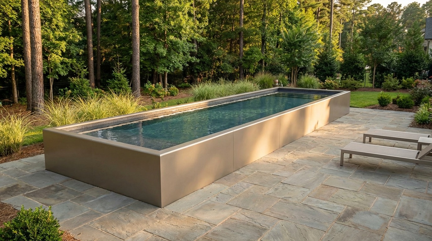 12 x 36 Champagne Mist Titanium Stone Architectural Pool