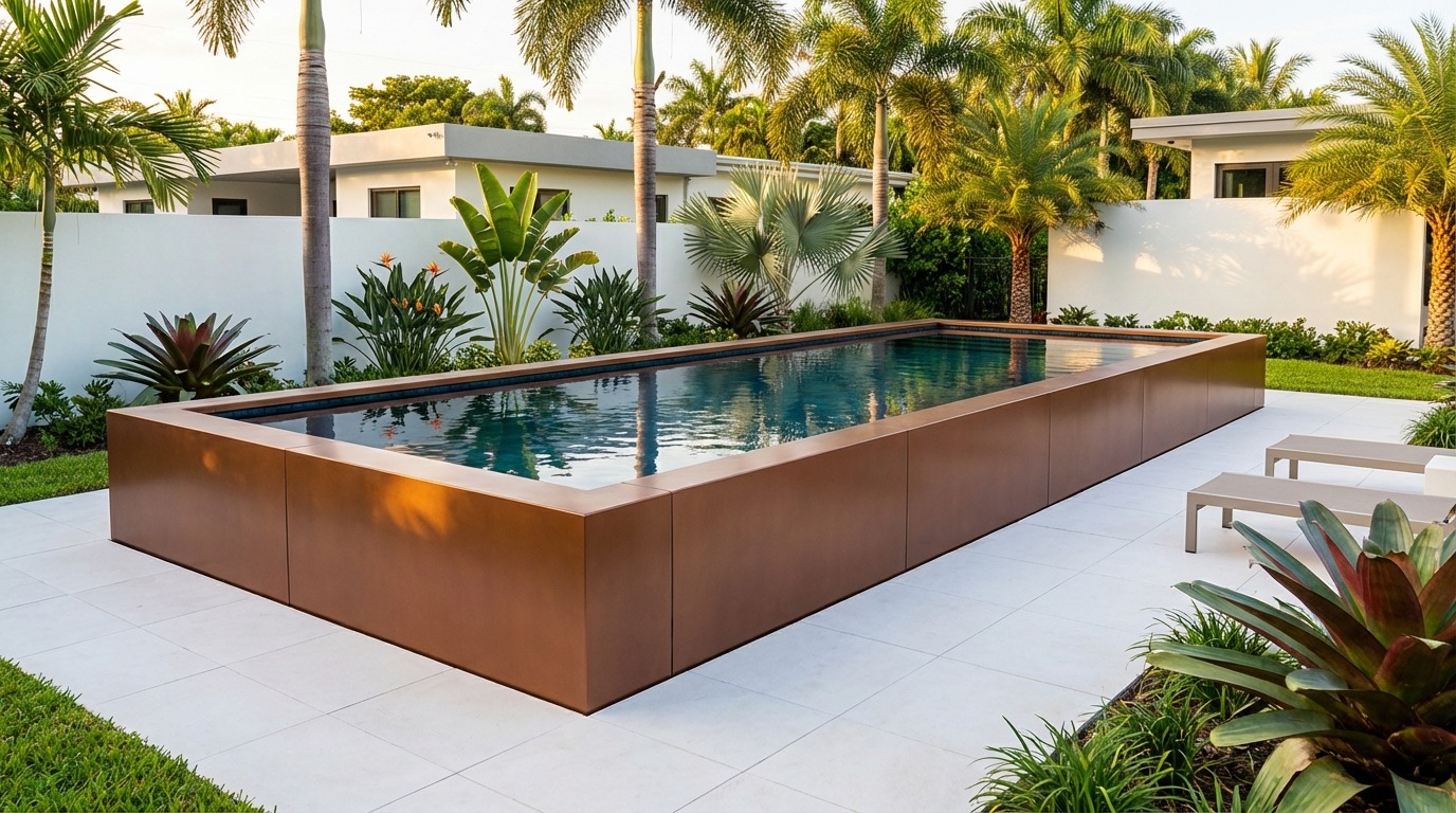 12 x 36 Espresso Copper Black Sapphire Architectural Pool