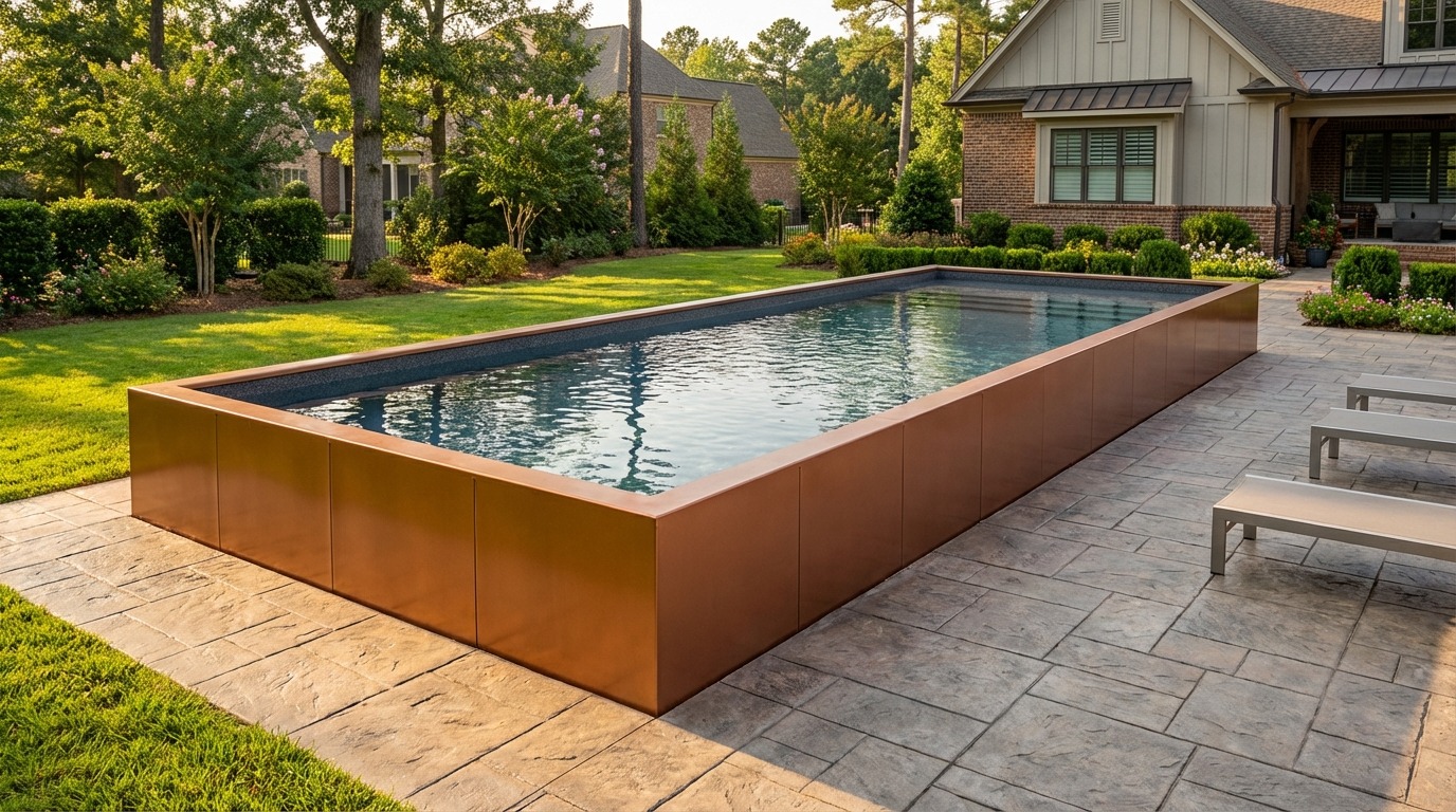 12 x 36 Espresso Copper Titanium Stone Architectural Pool