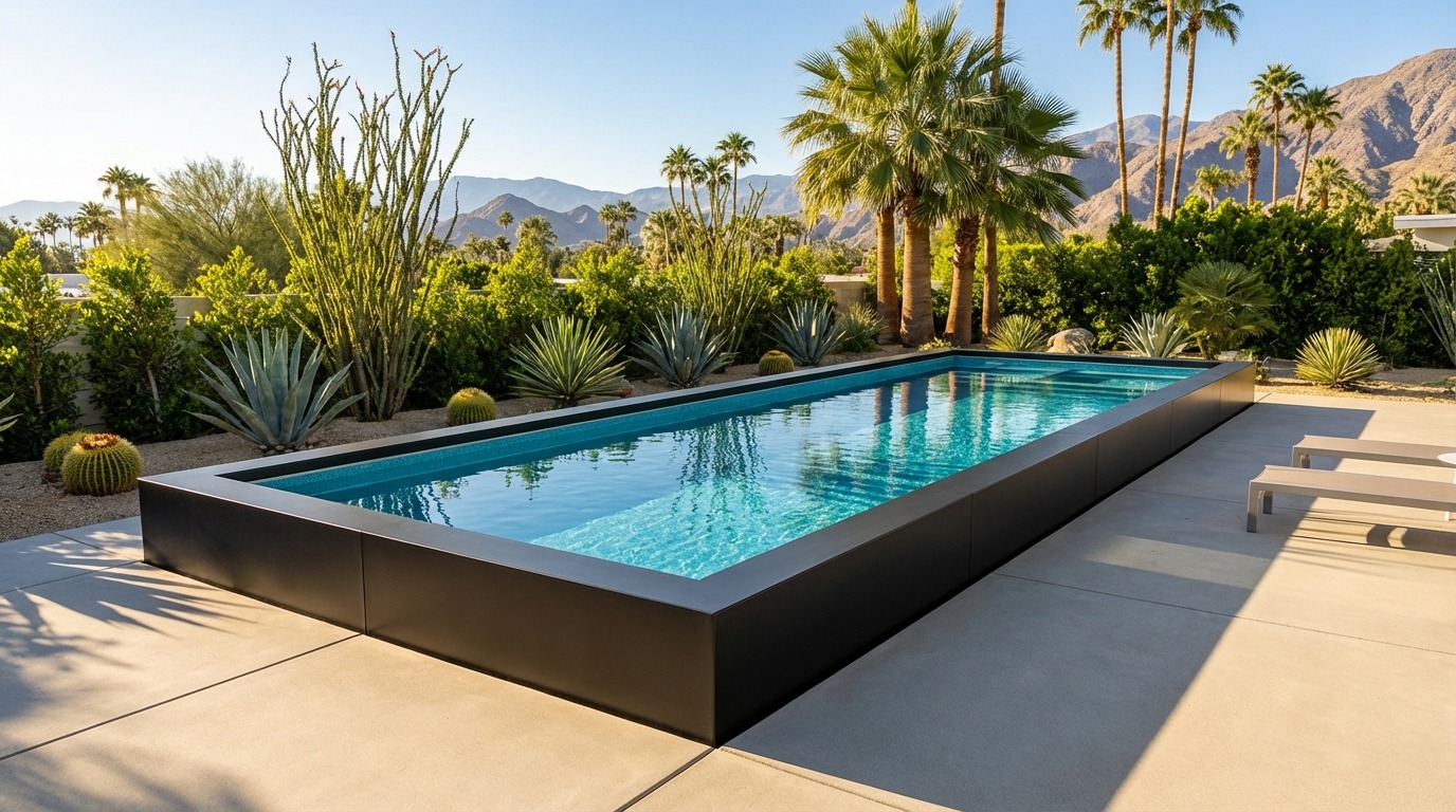 12 x 36 Midnight Black Blue Topaz Architectural Pool