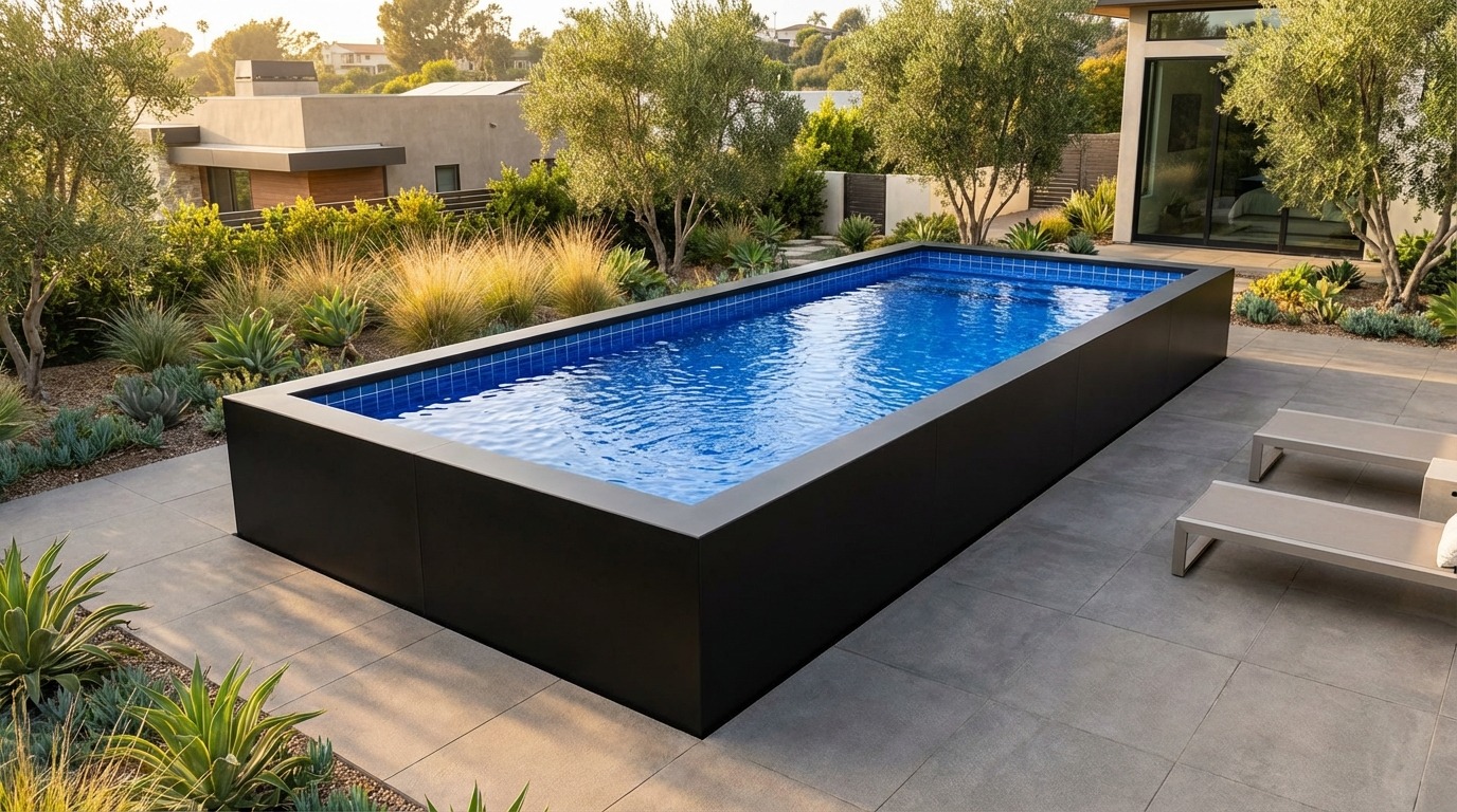 12 x 36 Midnight Black Blue Matrix Architectural Pool