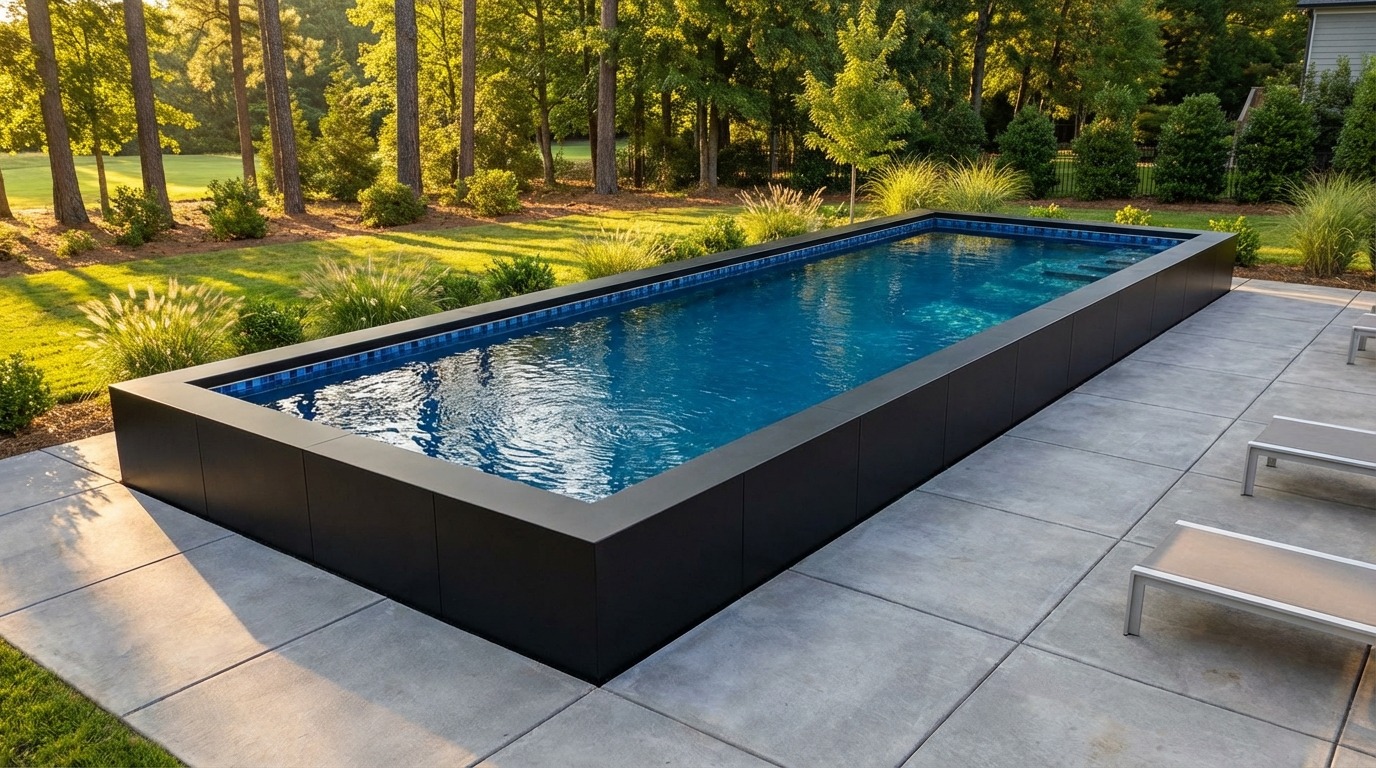 12 x 36 Midnight Black Mystic Blue Architectural Pool