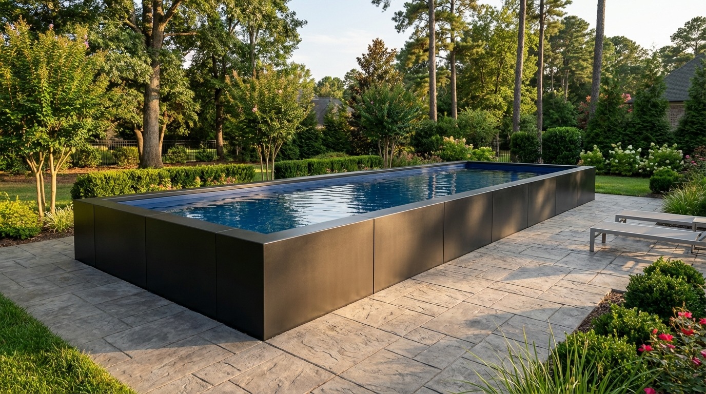 12 x 36 Midnight Black Deep Sea Blue Architectural Pool