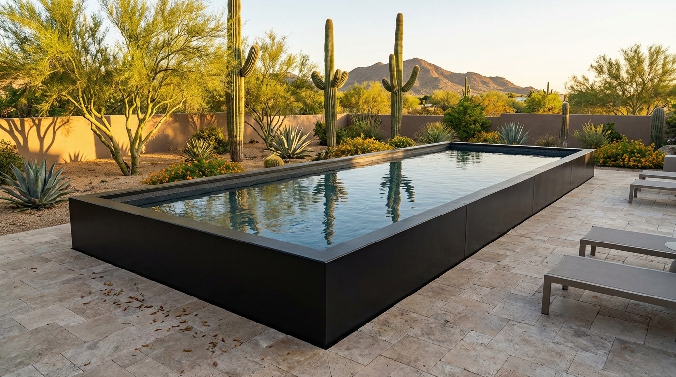 12 x 36 Midnight Black Titanium Stone Architectural Pool