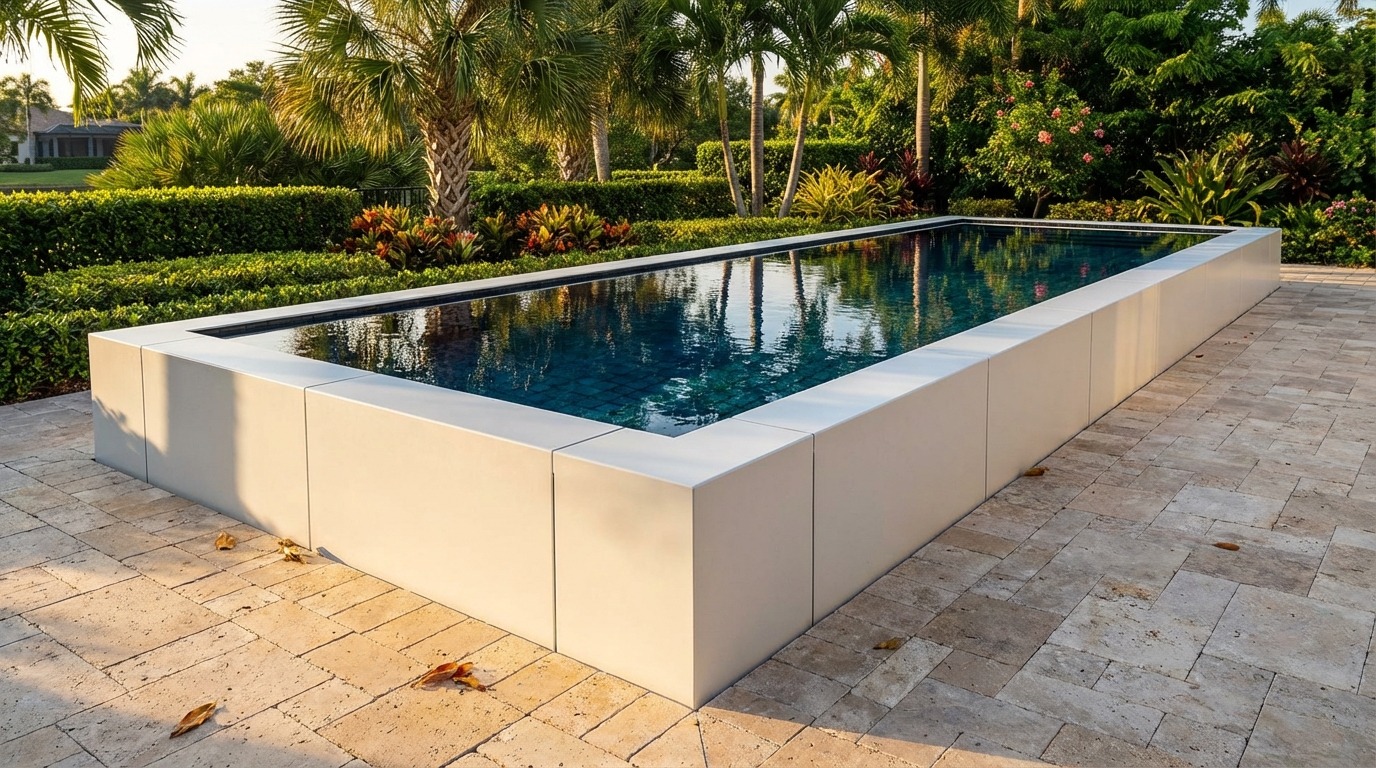 12 x 36 Alpine White Black Sapphire Architectural Pool