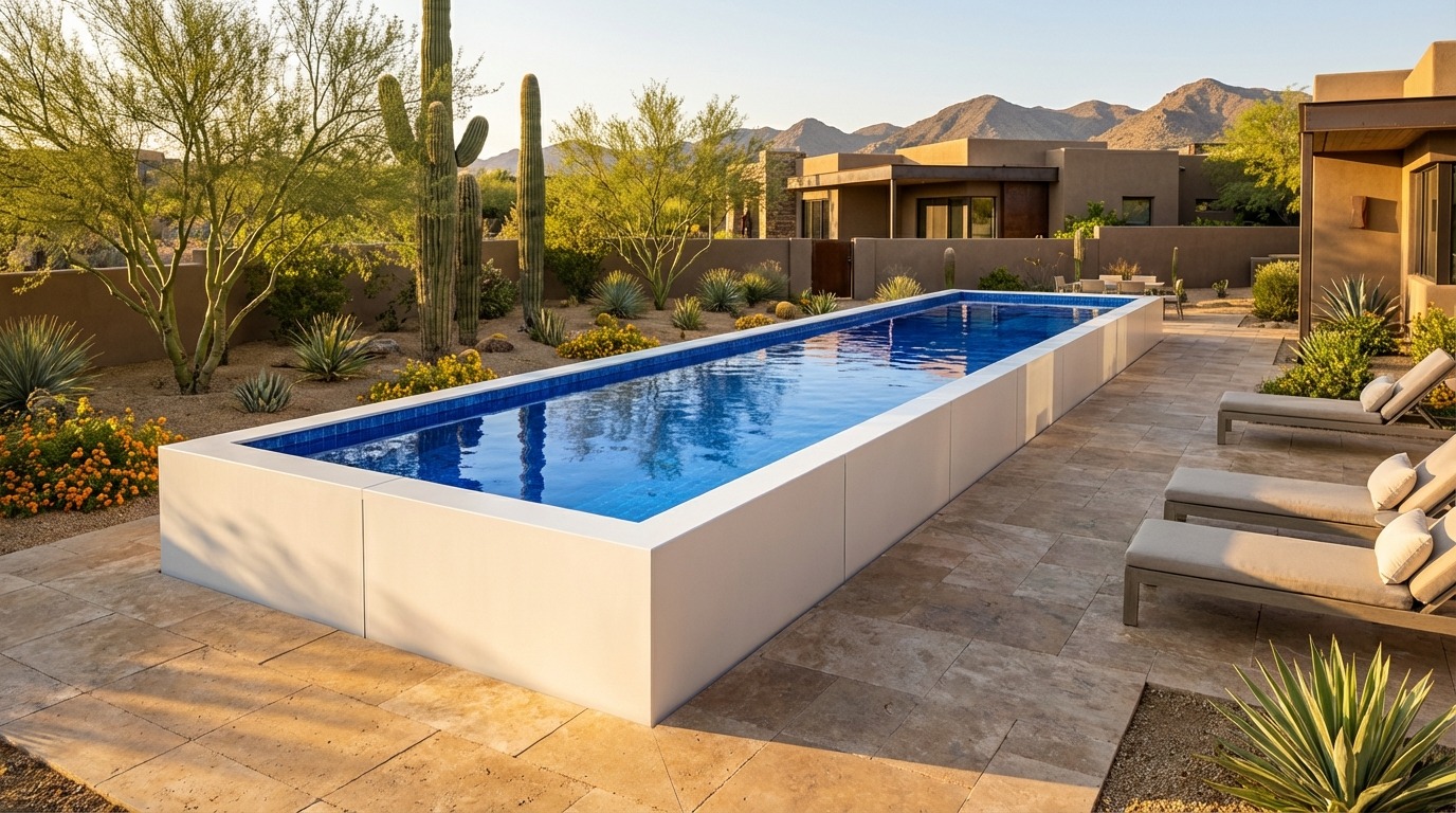 12 x 36 Alpine White Blue Matrix Architectural Pool
