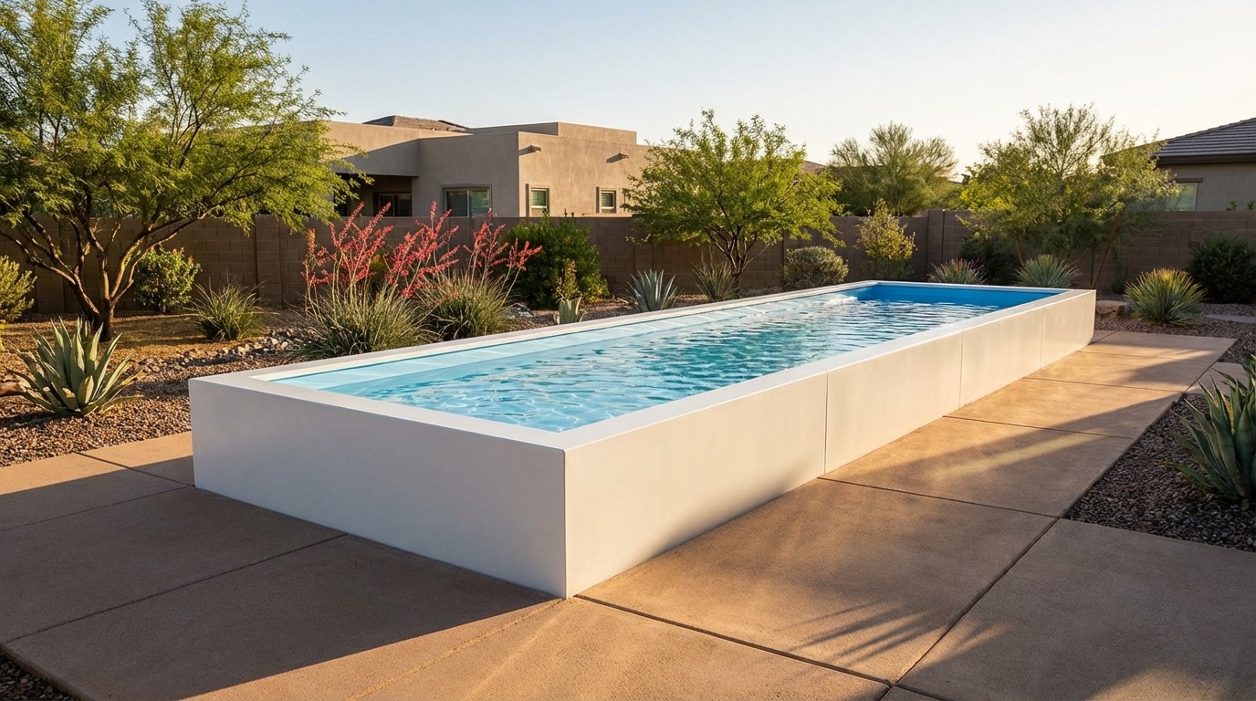 12 x 36 Alpine White Aqua Blue Architectural Pool