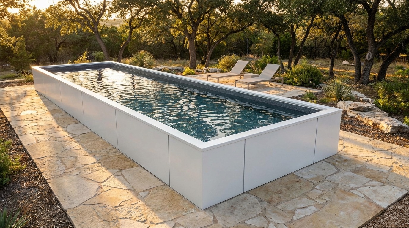 12 x 36 Alpine White Titanium Stone Architectural Pool