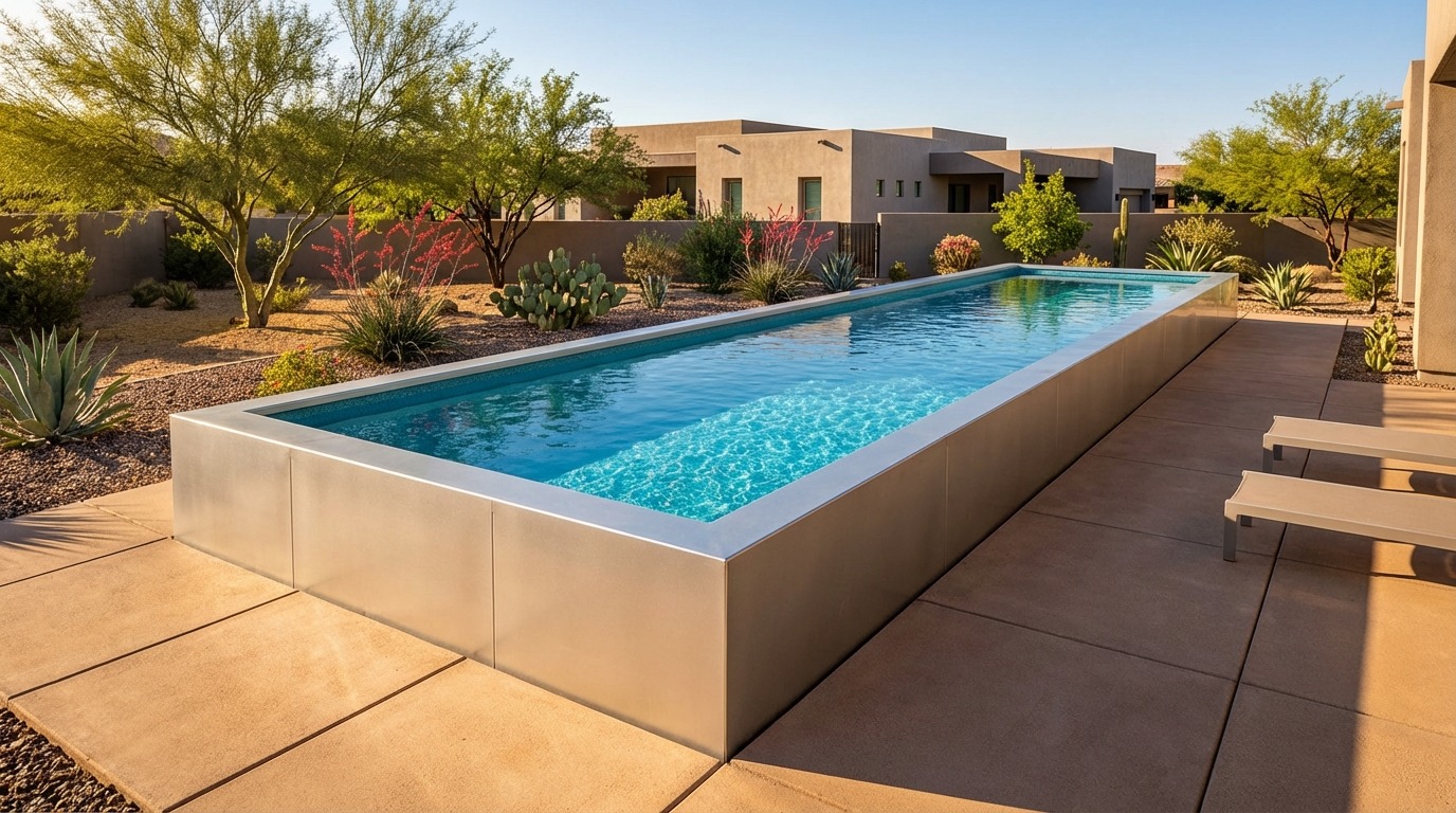 12 x 36 Platinum Silver Blue Topaz Architectural Pool