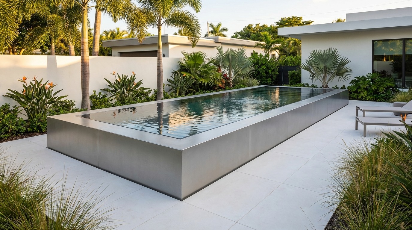 12 x 36 Platinum Silver Titanium Stone Architectural Pool
