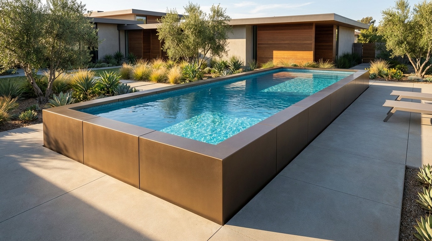12 x 40 Canyon Bronze Blue Topaz Architectural Pool