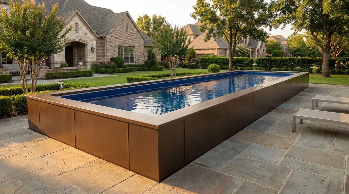 12 x 40 Canyon Bronze Deep Sea Blue Architectural Pool