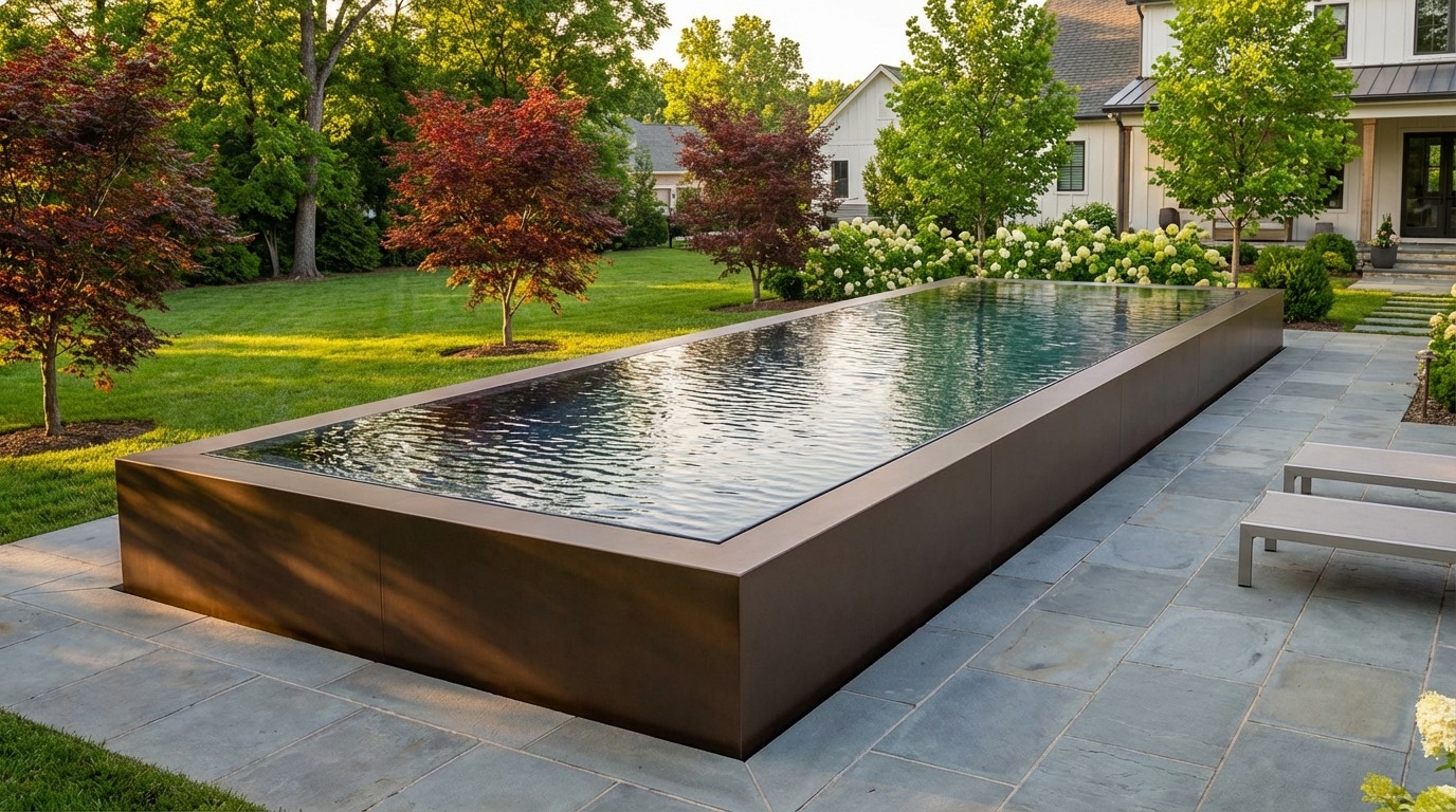 12 x 40 Canyon Bronze Titanium Stone Architectural Pool
