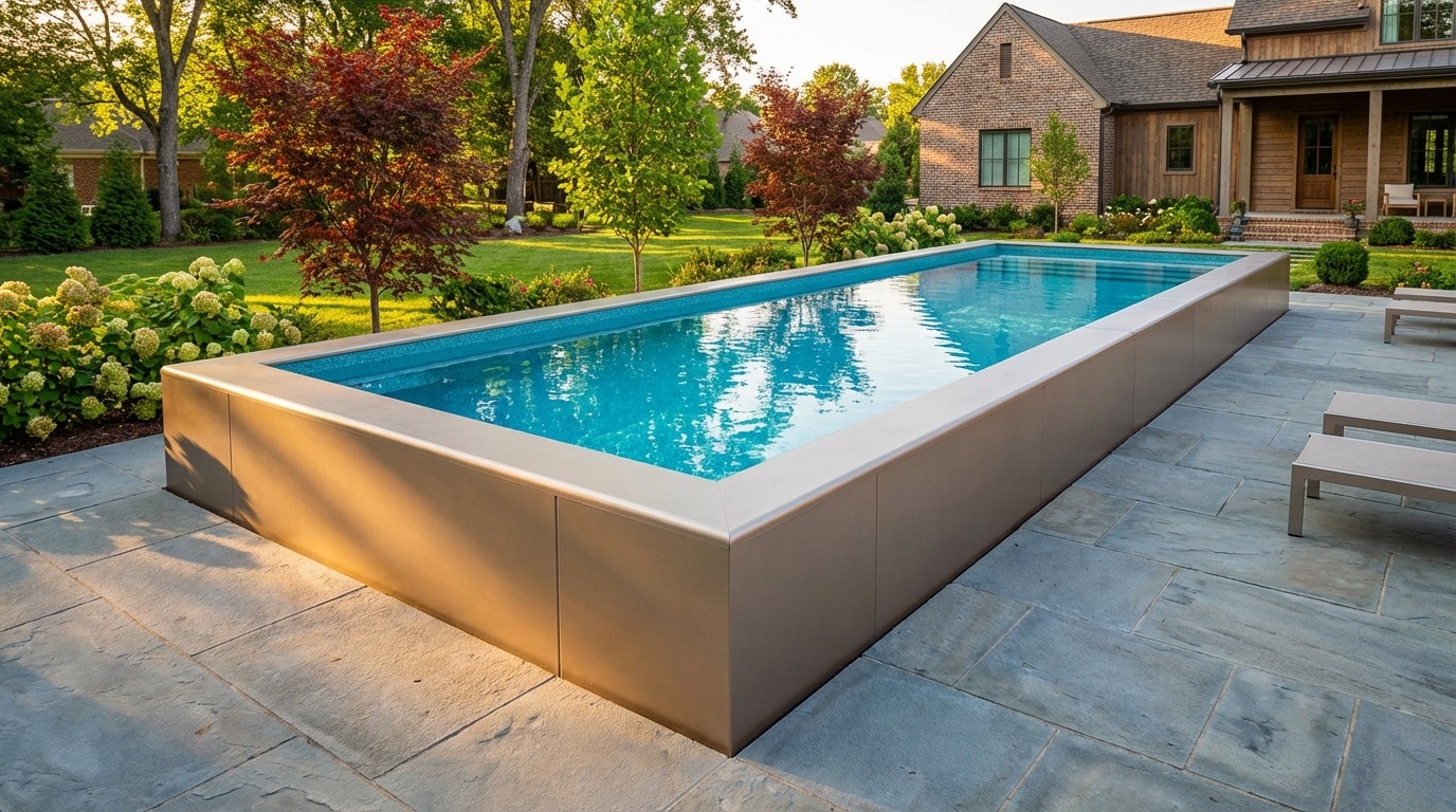 12 x 40 Champagne Mist Blue Topaz Architectural Pool