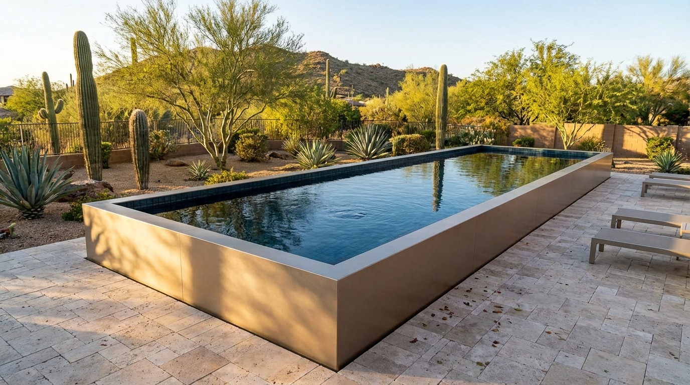 12 x 40 Champagne Mist Black Sapphire Architectural Pool