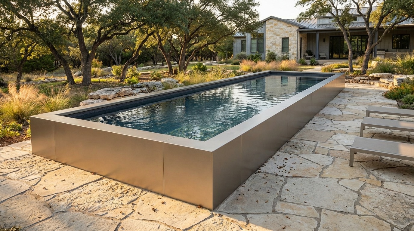 12 x 40 Champagne Mist Titanium Stone Architectural Pool