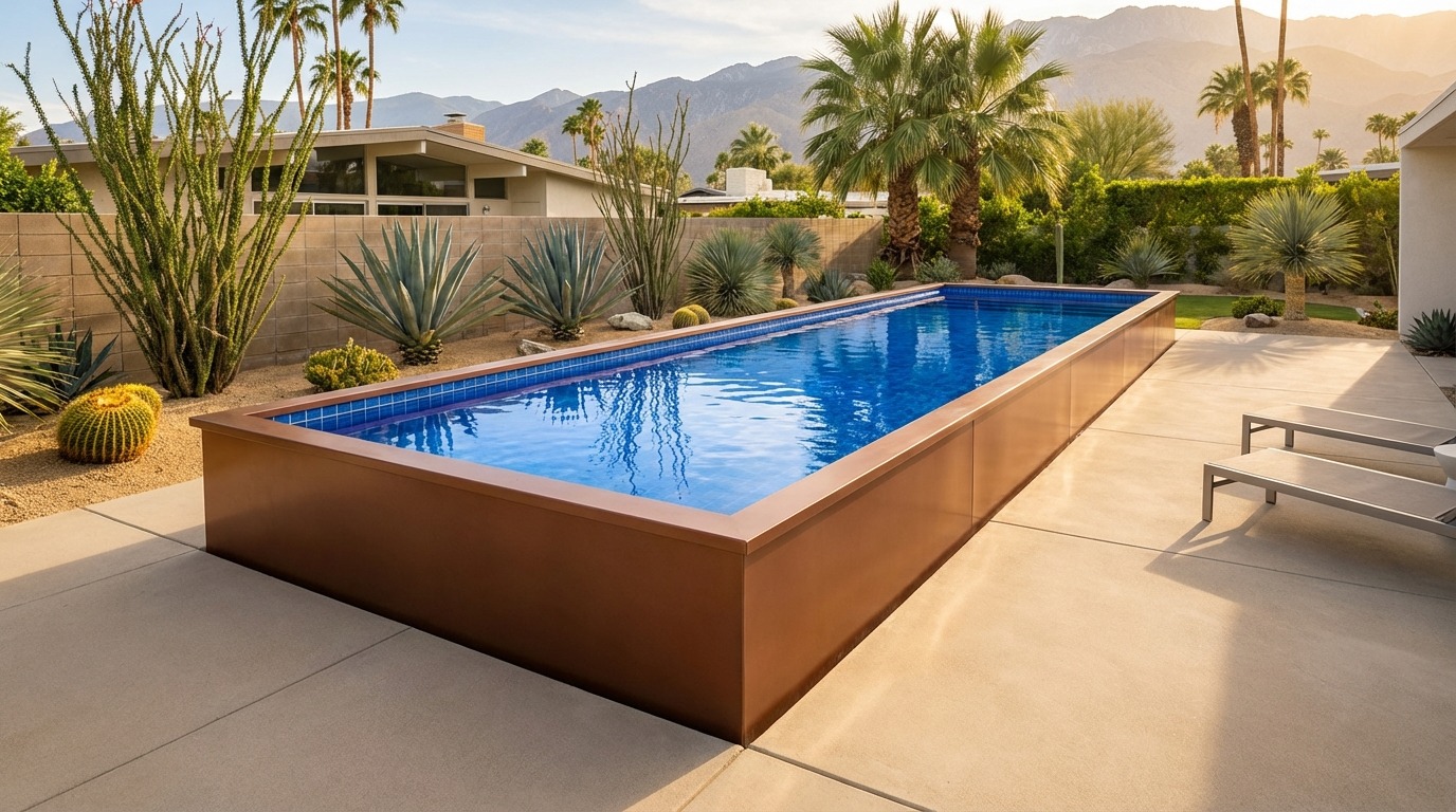 12 x 40 Espresso Copper Blue Matrix Architectural Pool