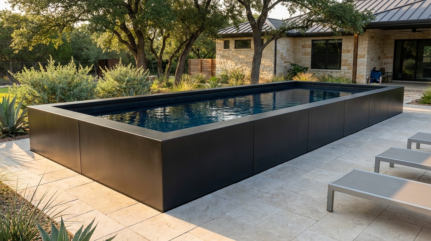 12 x 40 Midnight Black Black Sapphire Architectural Pool