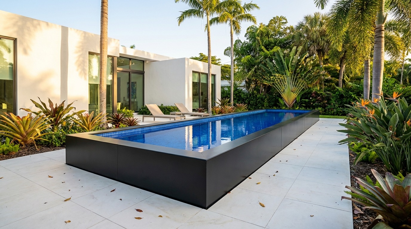12 x 40 Midnight Black Blue Matrix Architectural Pool