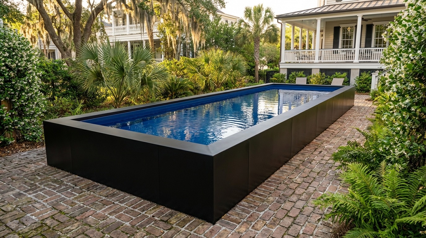 12 x 40 Midnight Black Deep Sea Blue Architectural Pool