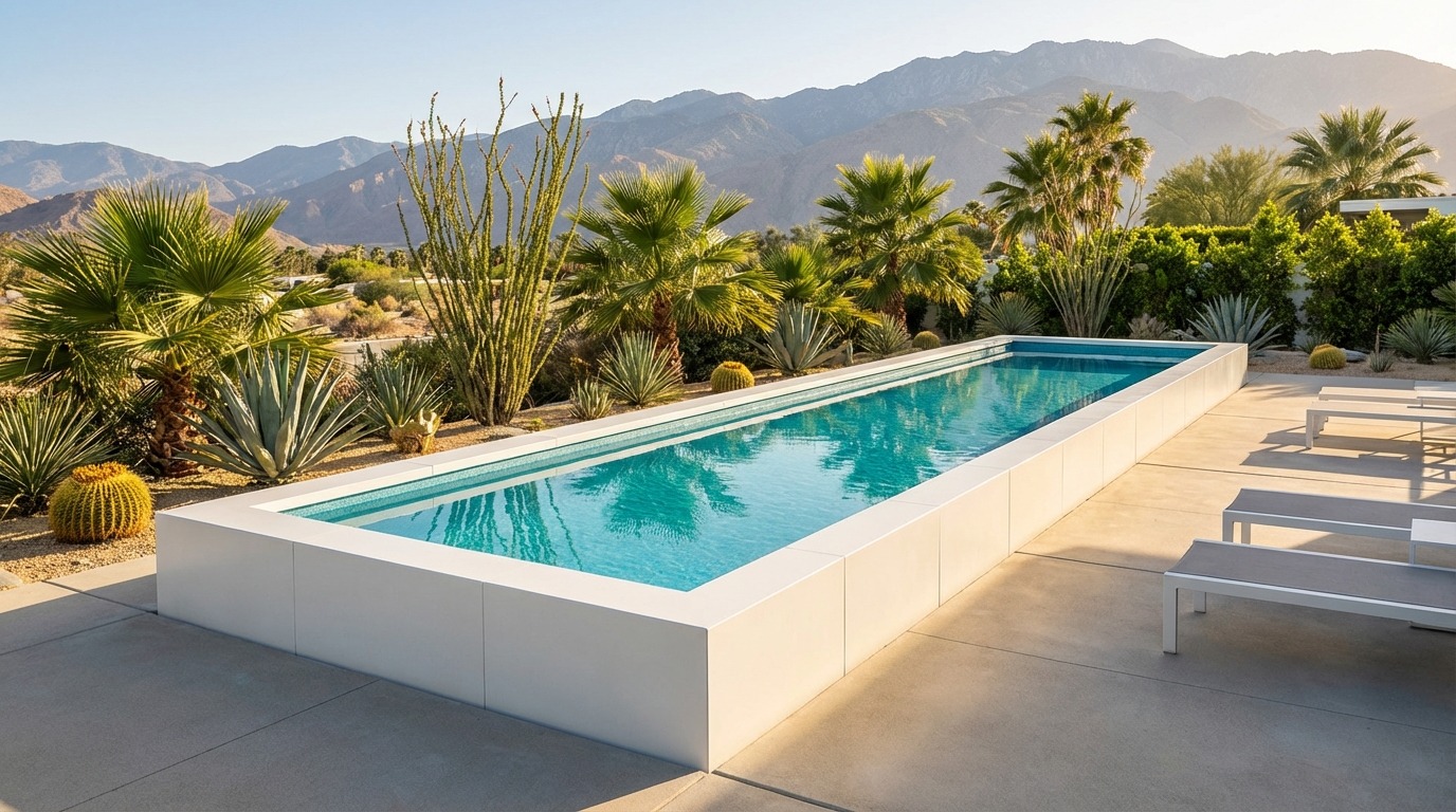 12 x 40 Alpine White Blue Topaz Architectural Pool